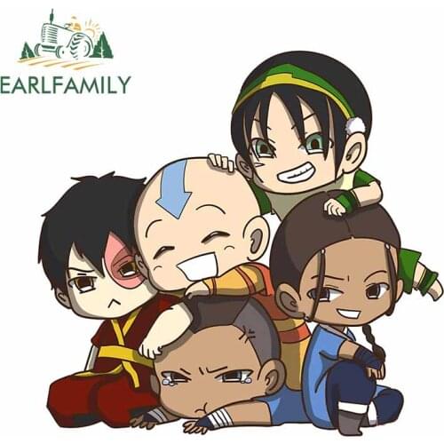EARLFAMILY 13cm x 12.5cm for Avatar The Last Airbender Bumper Motorcycle Decal Trunk Personality Car Stickers Anime Decoration