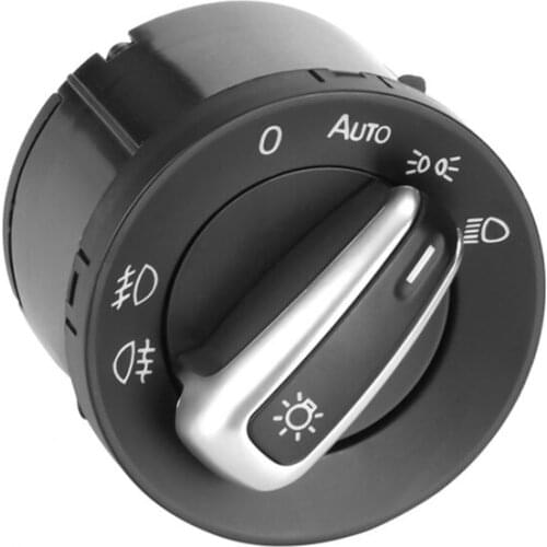 Car Interior Chrome Auto Headlight Switch Fog Head Light Lamp Knob Switch For Passat b6 CC golf MK5 6 MK6 tiguan Touran Rabbit