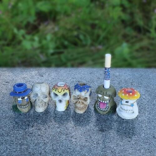 TOPBUFF Skull Ceramic Cigarette Snuffers Instant Mini Portale Cigarette Extinguisher Suit Women Men Outdoor Indoor