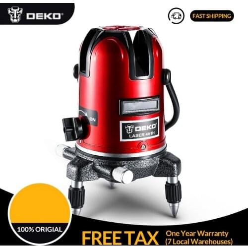 DEKO LL5 Series 5 Line 6 Points Laser Level Horizontal&Vertical 360 Degree Adjustment with Self-leveling Easy to See
