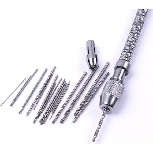 Mini Pin Vise Wood Spiral Hand Push Drill Chuck for Micro Drill Bit Jewelry Tool with 20 PCS 0.3