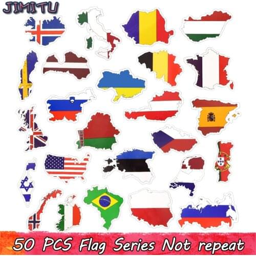 50 Countries National Flag Sticker Toys for Children Soccer Football Fans Decal Sticker Scrapbooking Travel case Laptop Stickers