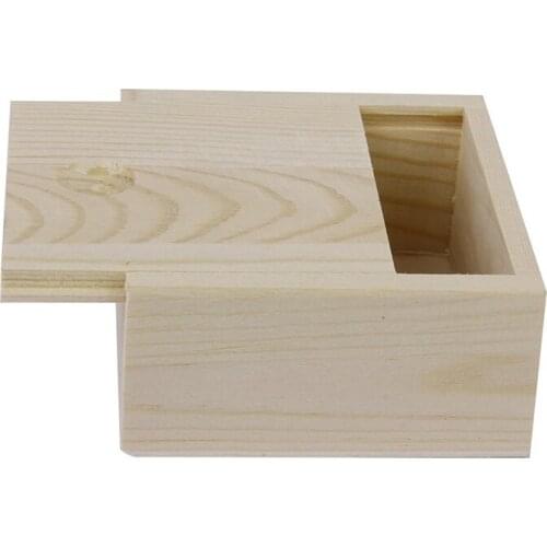 Small Plain Wooden Storage Box Case for Jewellery Small Gadgets Gift Wood color Promotion