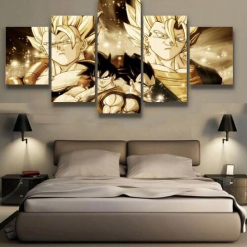 New 5 Pieces/set canvas art canvas prints GOKU AND VEGETA canvas painting poster home decor wall art artwork free shipping\R308