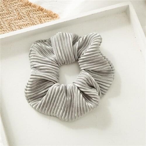 New Year Fashion Satin Scrunches Big Hairband For Girls Crumple Striped Big Fluffy Skranchy Woman Hair Accessories