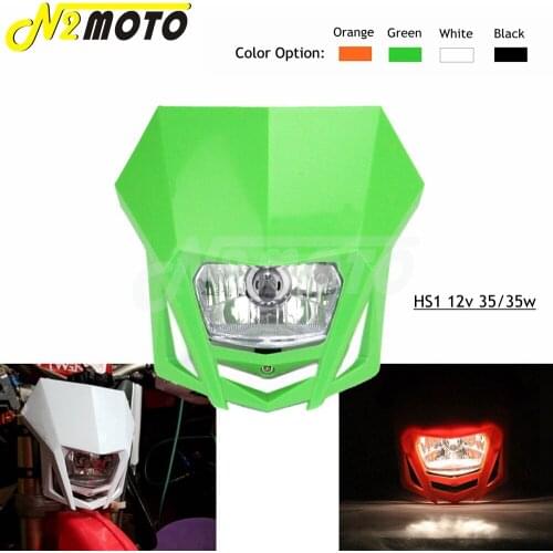 Green Universal Motorcycle Headlight Fairing Dual Sport Off Road Motocross Front Head Lamp for Honda Suzuki Yamaha Kawasaki