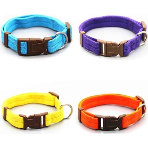 Pet Dog Collar Nylon 7 Colors Neck Strap Adiustable Pets Collars Size S M L XL for Small and Medium Dogs Puppies Cats