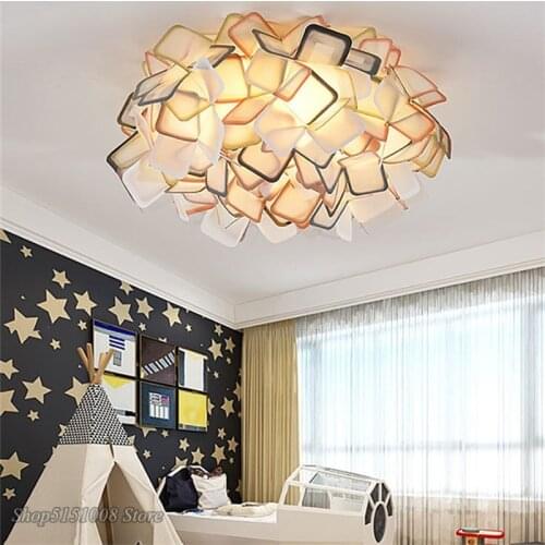 Nordic ceiling lights warm flower balcony living room bedroom personality ceiling lamps modern fashion romantic decor Luminaria