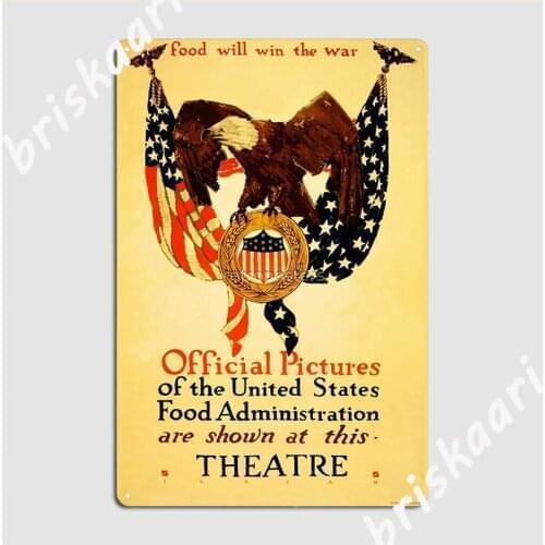 Food Will Win The War 1917 United States Food Administration Propaganda Poster Metal Plaque Design Plates Tin Sign Poster