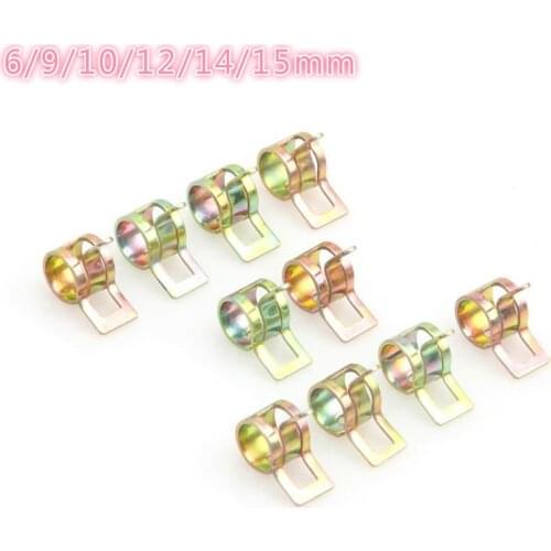 6mm/9mm/10mm/12mm/14mm/15mm Spring Clip Fuel Line Hose Water Pipe Air Tube Clamps Fastener 60 pcs/bag 1bag