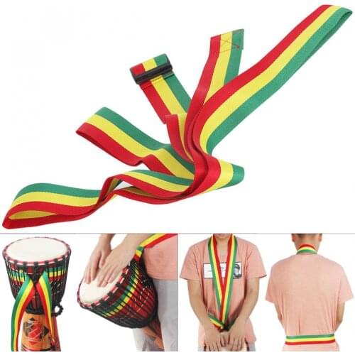Adjustable Rainbow African Drum Cotton Strap 5cm Width Djembe Drum Tambourine Shoulder Waist Belt