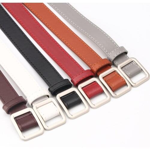 Womens Silver Metal Buckle Belt Female Classic Simple Casual Versatile Decoration Belt