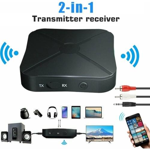 2 IN 1 Real Stereo Bluetooth-compatible 4.2 Receiver Transmitter Bluetooth Wireless Adapter Audio With 3.5MM AUX For TV MP3 PC