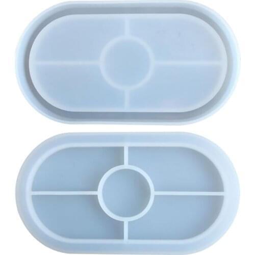 Silicone Tray Mold DIY Craft Tool Oval Ashtray Mold Coaster Modle Flexible Polygon Epoxy Resin Casting Molds Ashtray Mould