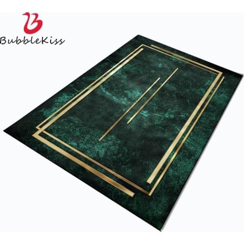 Bubble Kiss Nordic Green Carpets For Living Room Gold Luxury Rugs For Bedroom Customized Floor Mat Home Decor Delicate Edged