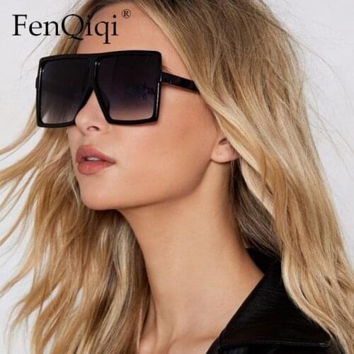 Square Oversized Shades Sunglasses Women Pink Rerd Black Big Frame Sun Glasses Female Vintage Retro Unisex Oculos Feminino