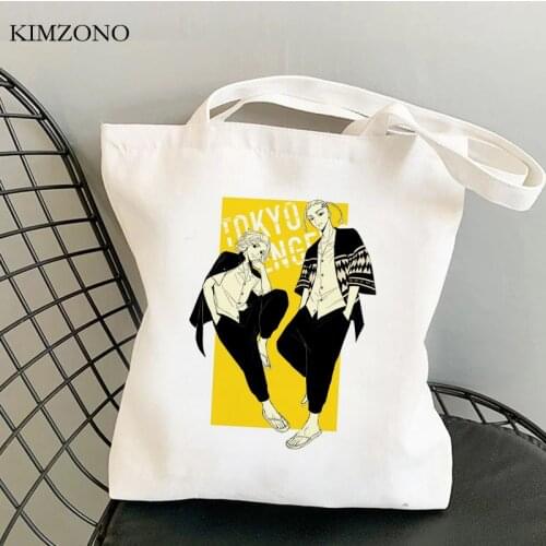 Tokyo Revengers shopping bag cotton shopping canvas reusable recycle bag bolsa bag bolsas ecologicas jute cloth shoping sacolas