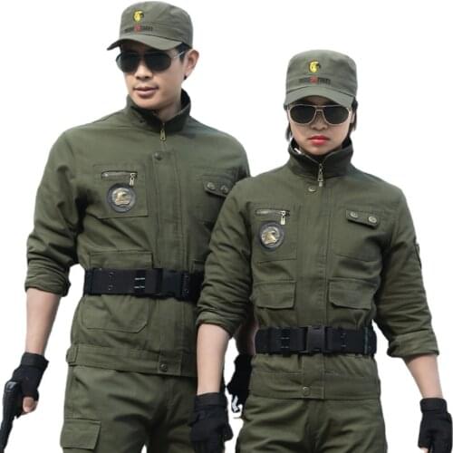 Military Uniforms Suit Tactical Clothing for Men High Quality Cotton Wear-resistant Jacket Cargo Pants Hunting Working Clothes