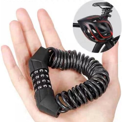 Bicycle helmet lock code lock combination portable bicycle motorcycle anti-theft cable lock line