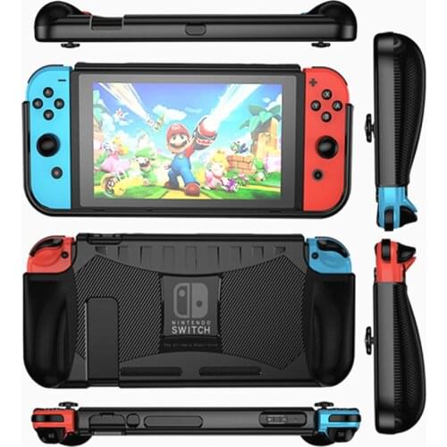 Nintend Switch TPU Case Accessories Protection Shell 2 card Holder Ergonomic Handle Grip For Nintendo Switch Shockproof Cooling