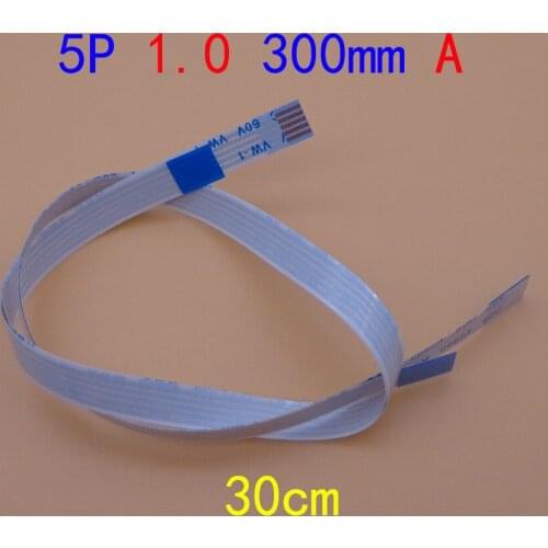 1-100pcs/lot 5 pin Flat Switch Ribbon 5p Flex Cable Power Button 5pin 1.0mm 30cm 300mm AWM 20624 80C 60V VW-1 connector