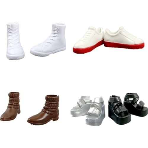 1/6 BJD Doll Shoes Fashion Platform Sneakers for Barbie Doll Summer Wedge Sandals Short Boots for Blyth Kid Dollhouse Accessory