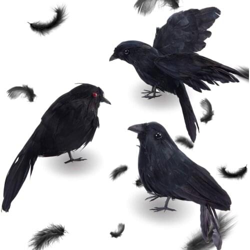 1pcs Halloween Decorations Black Crow Model Simulation Fake Bird Animal Toys For Home Party Fancy Dress Decoration Horror Props
