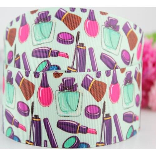 10 yards Lipstick patterned webbing 38mm green cartoon printed grosgrain ribbon christmas ribbons