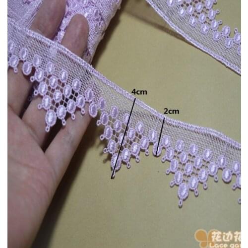 2 Meters/lot Width 4cm Purple Triangular Embroidery Lace Trim Water Soluble Lace Ribbon Sewing Supplies For Garment Necklace