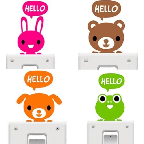 2pcs DIY Funny Cute Switch Stickers Sleeping Cat Dog Wall Stickers Parlor Home Decoration Bedroom Decoration Decals Removable