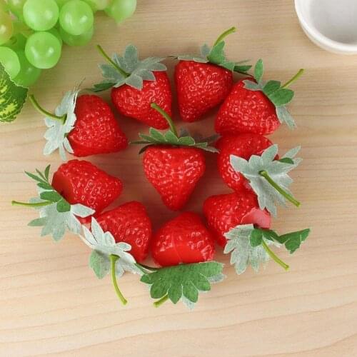 20pcs Simulation Strawberry Vegetable Model Props Strawberry Food Food Toy Cabinet Home Decoration Decoration