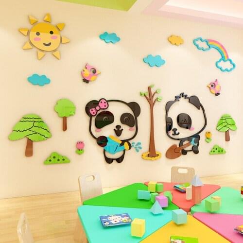 3d cartoon children baby room wall stickers kindergarten playground activity room wall decoration acrylic wall stickers