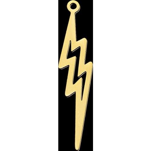 5pcs/lot 100% Stainless Steel 38mm Lightning DIY Earring Pendant Charm Wholesale Jewelry Necklace Making Charms Factory Prices