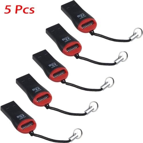 5Pcs Portable Universal USB 2.0 TF Quick Transmission Flash Memory Micro SD Card Reader Adapter for Laptop Картридер