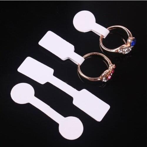 50pcs White Blank Price Tag Square Round Heads Paper Ring Necklace Bracelet Labels Sticker for Jewelry Display Retail Store