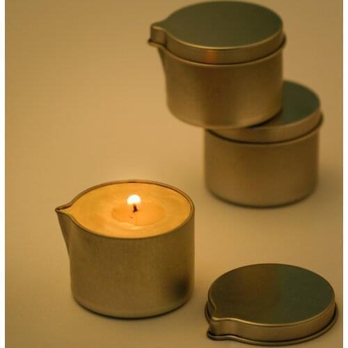 6Pcs Silver Candles Jars Tin Aromatherapy Box with a Handy Spout Small Storage Wax Melt Molds Pots DIY Candles Making Container