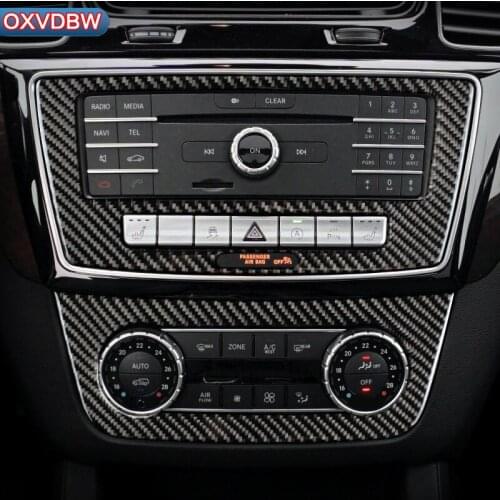 Interior Accessories Carbon Fiber CD Air Conditioning Control Plane Stickers Car For mercedes GLE 2015-2018 Car Styling