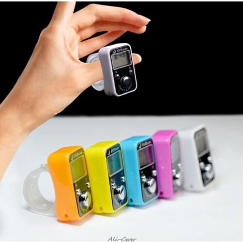 Digital Golf Sport Finger Hand Held Ring Tally Counter w/ Clock Time LCD Display