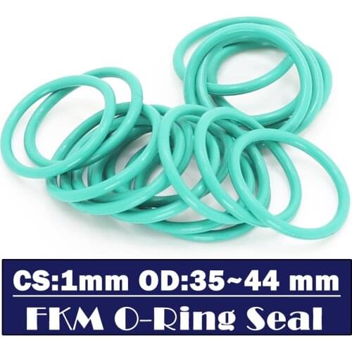 CS1mm FKM Rubber O RING OD 35/36/37/38/39/40/41/42/43/44*1 mm 50PCS O-Ring Fluorine Gasket Oil seal Green ORing