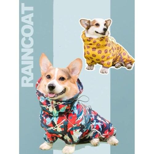 High Quality Pet Dog Raincoat Lovely Rain Coat For Small Medium Dogs Waterproof Jacket Clothes Corgi Husky Schnauzer Pug CQC01