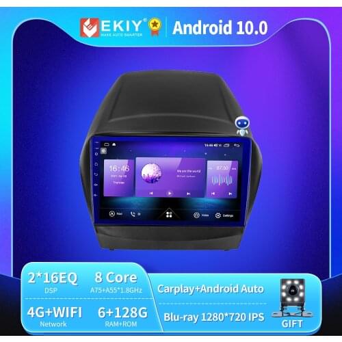EKIY Android 10 Car Radio For Hyundai Tucson 2 ix35 2009-2015 Autoradio Blu-ray 1280*720 IPSMultimedia Player Navi GPS no 2din