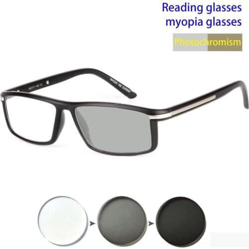 Photochromic Gray Lens Reading Glasses Men Presbyopia Eyeglasses Sun glasses Sports Glasses Frame