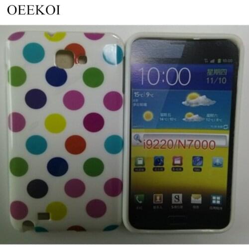 OEEKOI Polka Dots Soft TPU Gel Cover Phone Case for Samsung Galaxy Note i9220/N7000 Free Shipping