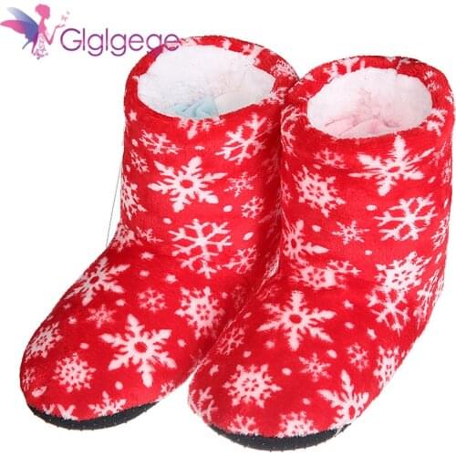 Glglgege Warm Winter Slippers Home Family Boats Winter Snowflake Snow Slipper Shoes Comfort Casual Boots bottes femme