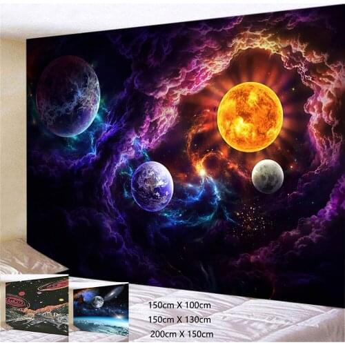 Galaxy planet Landscape Tapestry Wall Hanging for Bedroom Living Room Hall Wall Painting Tapestry 95x73cm gothic home decor