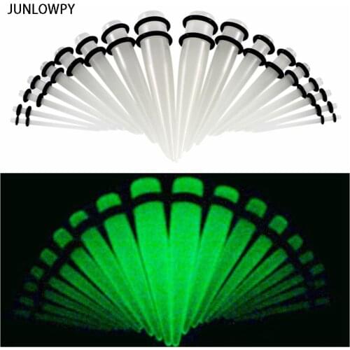 JUNLOWPY Grow In The Dark Acrylic Ear Taper And Plug Gauge Stretching Kits Flesh Tunnel Expansion Body Piercing Jewelry 100pcs