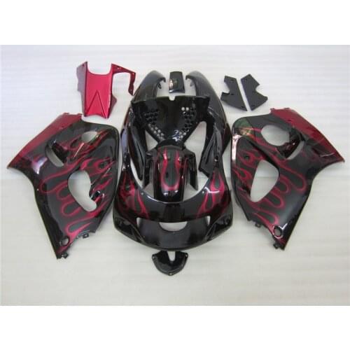 ABS plastic fairing kit for Suzuki SRAD GSXR600 1996-2000 year GSXR 600 750 96 97 98 99 00 red flames black fairings set OY06