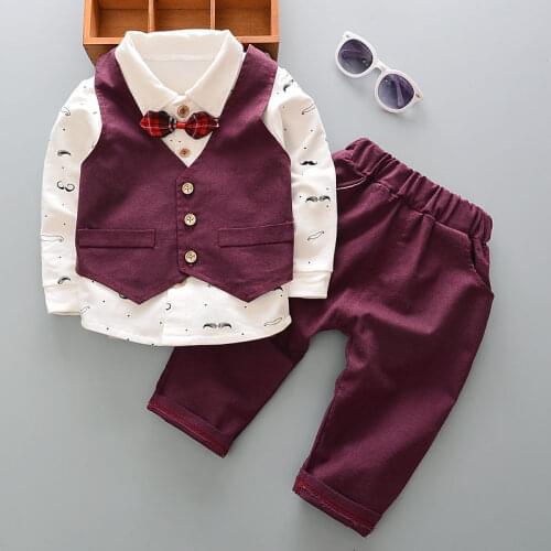 BibiCola Baby Boy Clothing Set Formal Kids Clothes Suit Boy Gentleman Toddler Boys Clothes Set Birthday Dress School Wear