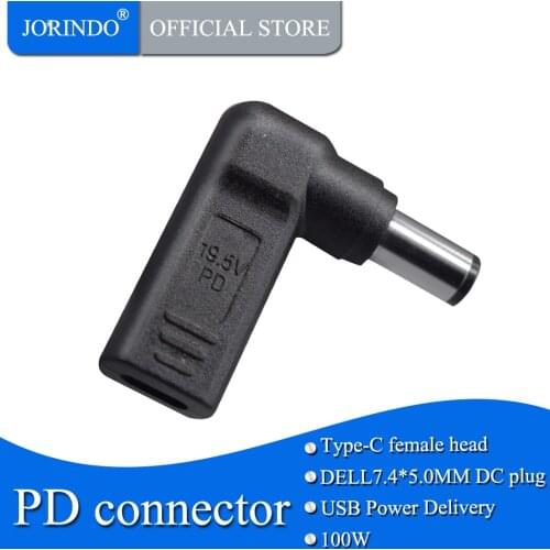 JORINDO Notebook power converter TYPE-C female to dc7450 power adapter pd quick charge for DELL portable adapter