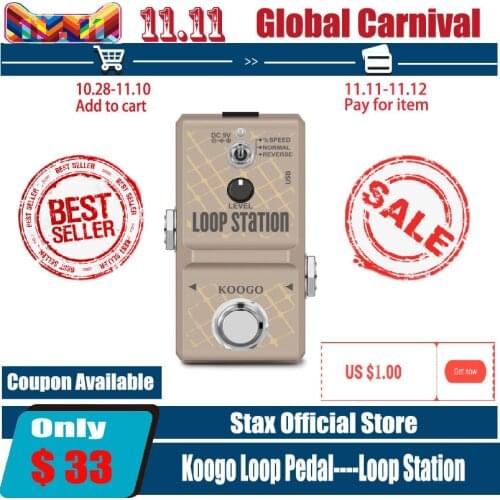 Koogo LN-332S Guitar Mini Loop Station Pedal Looper Effect Pedals For Electric Guitar 10 Min Recording Unlimited 3 Modes